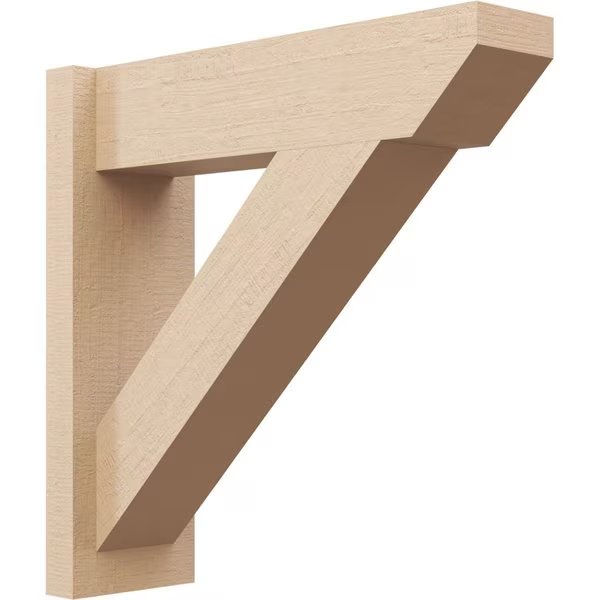 7 1/2-in W x 32-in D x 44-in H Trad Slat Rough Cedar Woodgrain TimberThane Outlooker, Primed Tan, Ekena Millwork, Mfr#: OUTUR075X32X44TRA24RCPR
